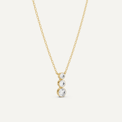 1/2 ctw Round Diamond Three Stone Graduating Fashion Pendant - Lotus Diamond