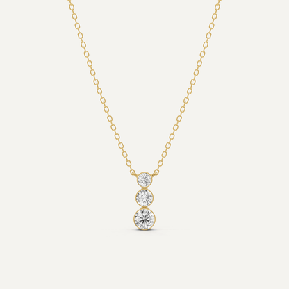 1/2 ctw Round Diamond Three Stone Graduating Fashion Pendant - Lotus Diamond