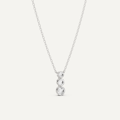 1/2 ctw Round Diamond Three Stone Graduating Fashion Pendant - Lotus Diamond