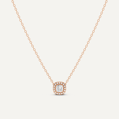 1/3 ctw Cushion Diamond Halo Fashion Pendant - Lotus Diamond