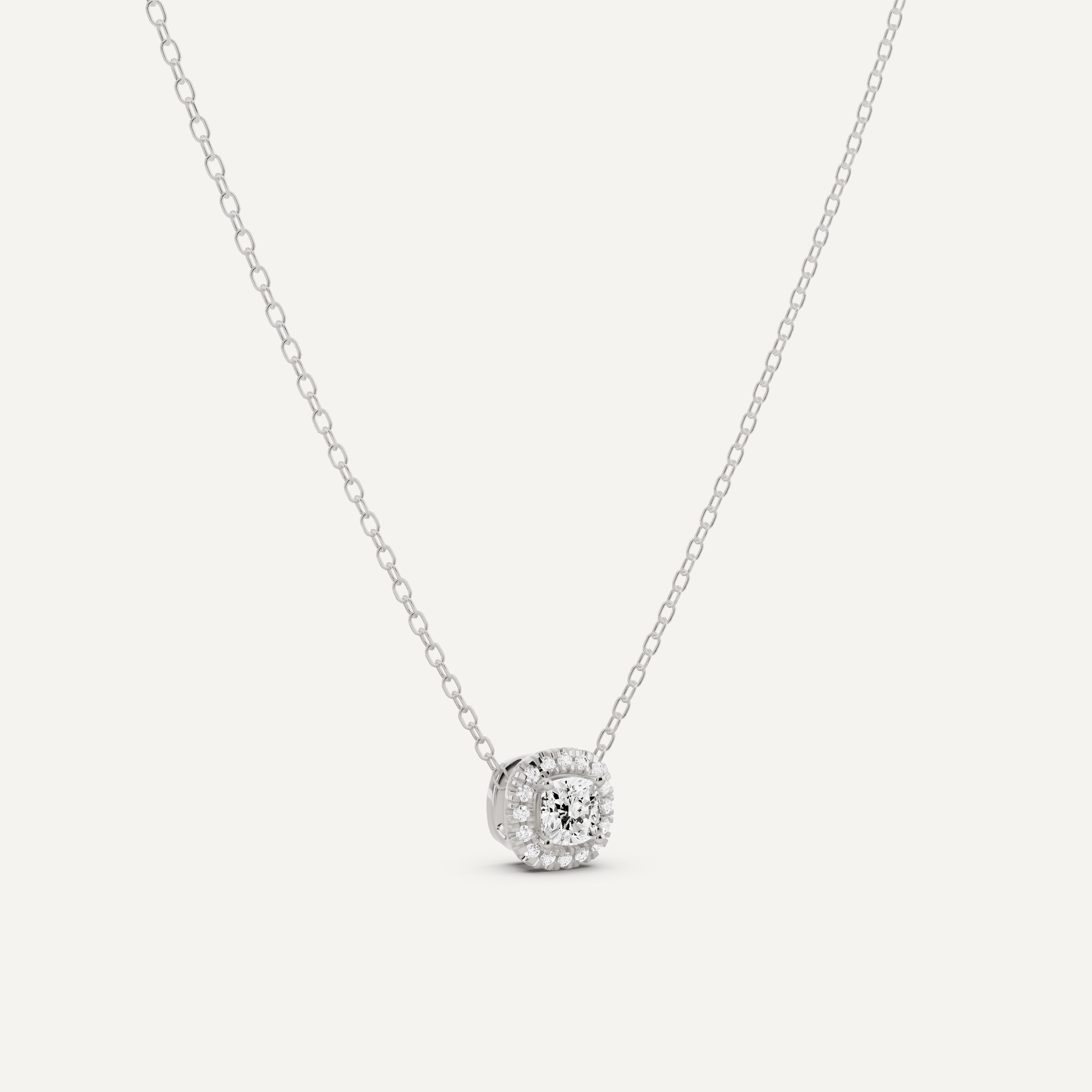 1/3 ctw Cushion Diamond Halo Fashion Pendant - Lotus Diamond