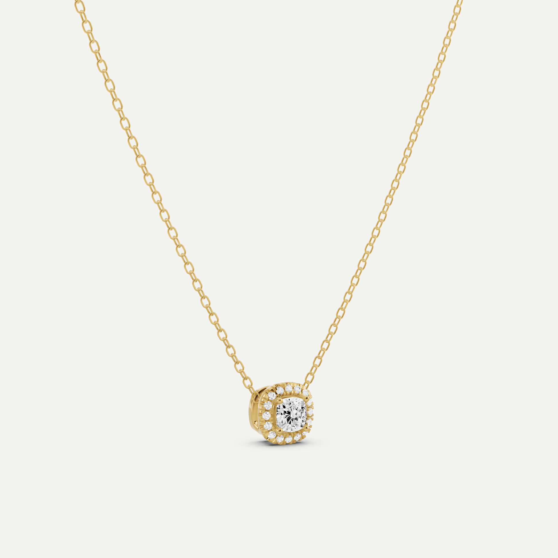1/3 ctw Cushion Diamond Halo Fashion Pendant - Lotus Diamond