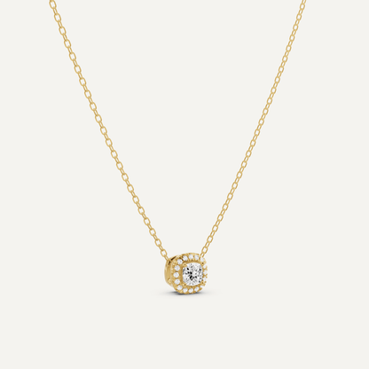 1/3 ctw Cushion Diamond Halo Fashion Pendant - Lotus Diamond