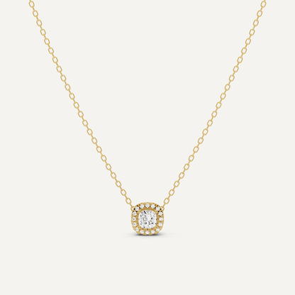 1/3 ctw Cushion Diamond Halo Fashion Pendant - Lotus Diamond