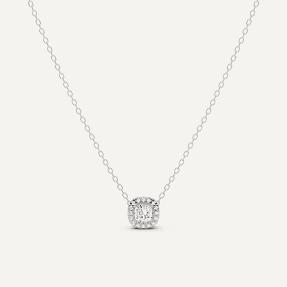 1/3 ctw Cushion Diamond Halo Fashion Pendant - Lotus Diamond