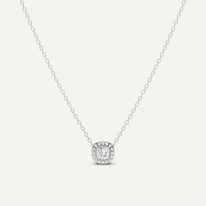 1/3 ctw Cushion Diamond Halo Fashion Pendant - Lotus Diamond