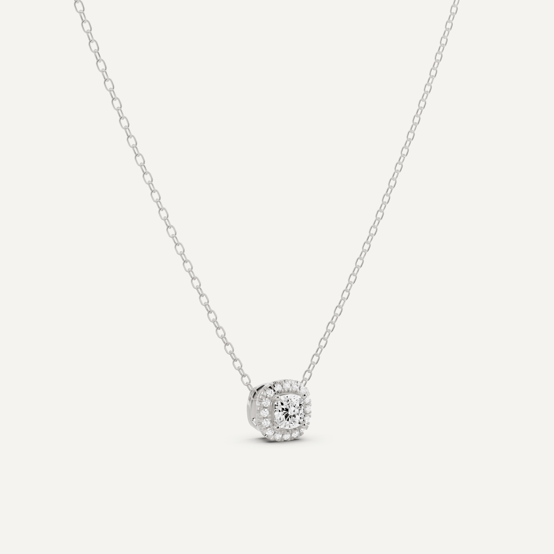 1/3 ctw Cushion Diamond Halo Fashion Pendant - Lotus Diamond