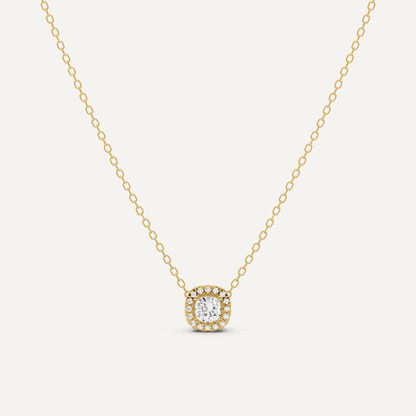 1/3 ctw Cushion Diamond Halo Fashion Pendant - Lotus Diamond