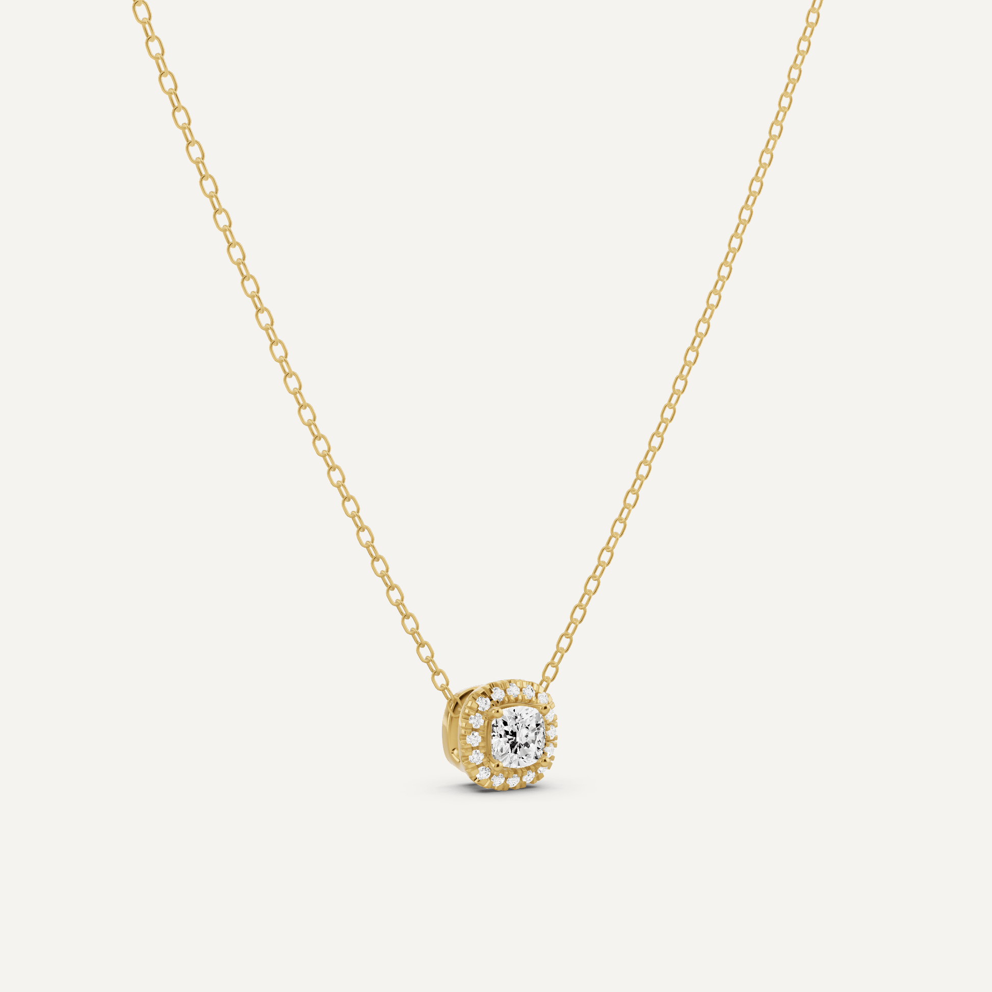 1/3 ctw Cushion Diamond Halo Fashion Pendant - Lotus Diamond