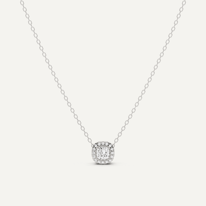 1/3 ctw Cushion Diamond Halo Fashion Pendant - Lotus Diamond