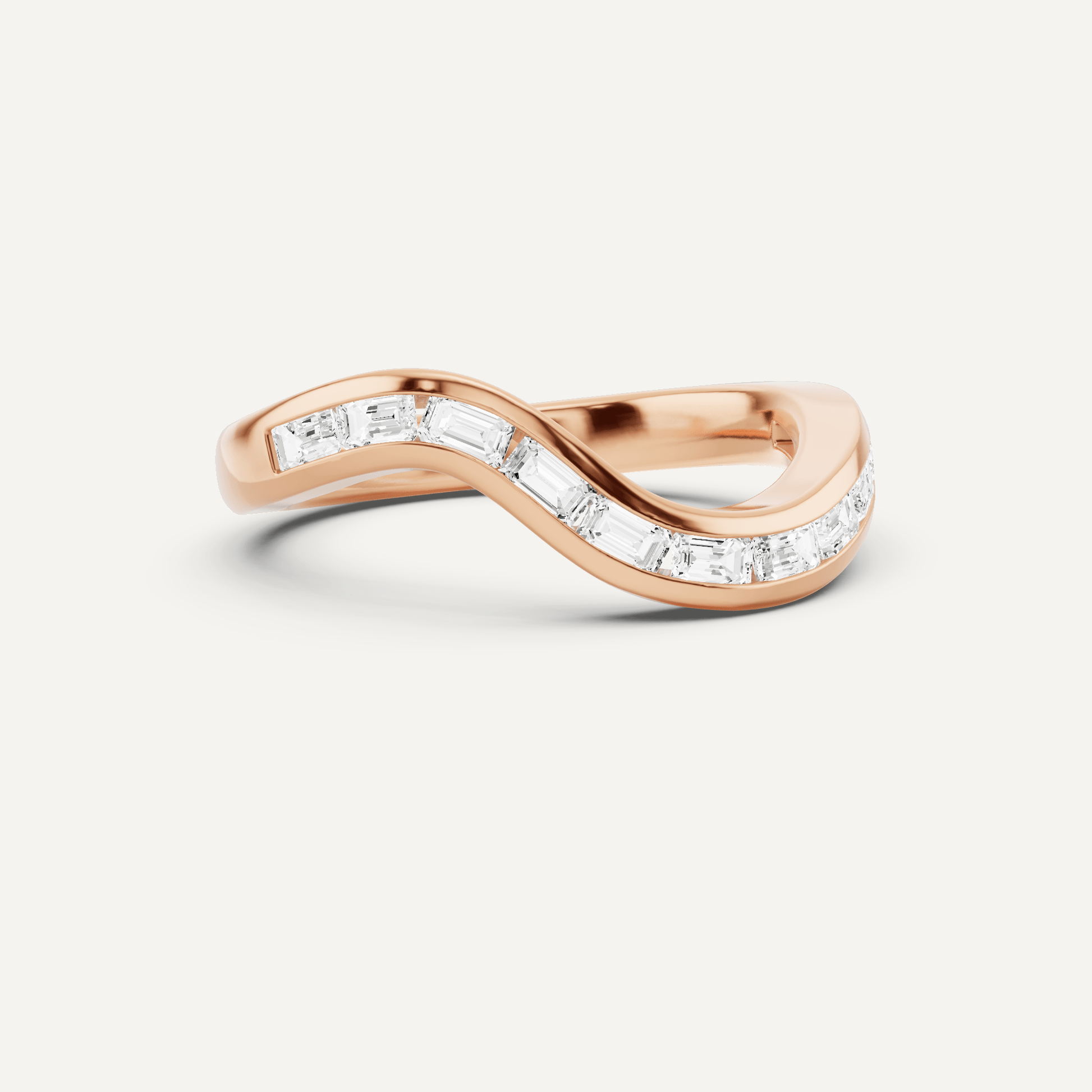 1/3 ctw Emerald Diamond Prong Set Wedding Band - Lotus Diamond