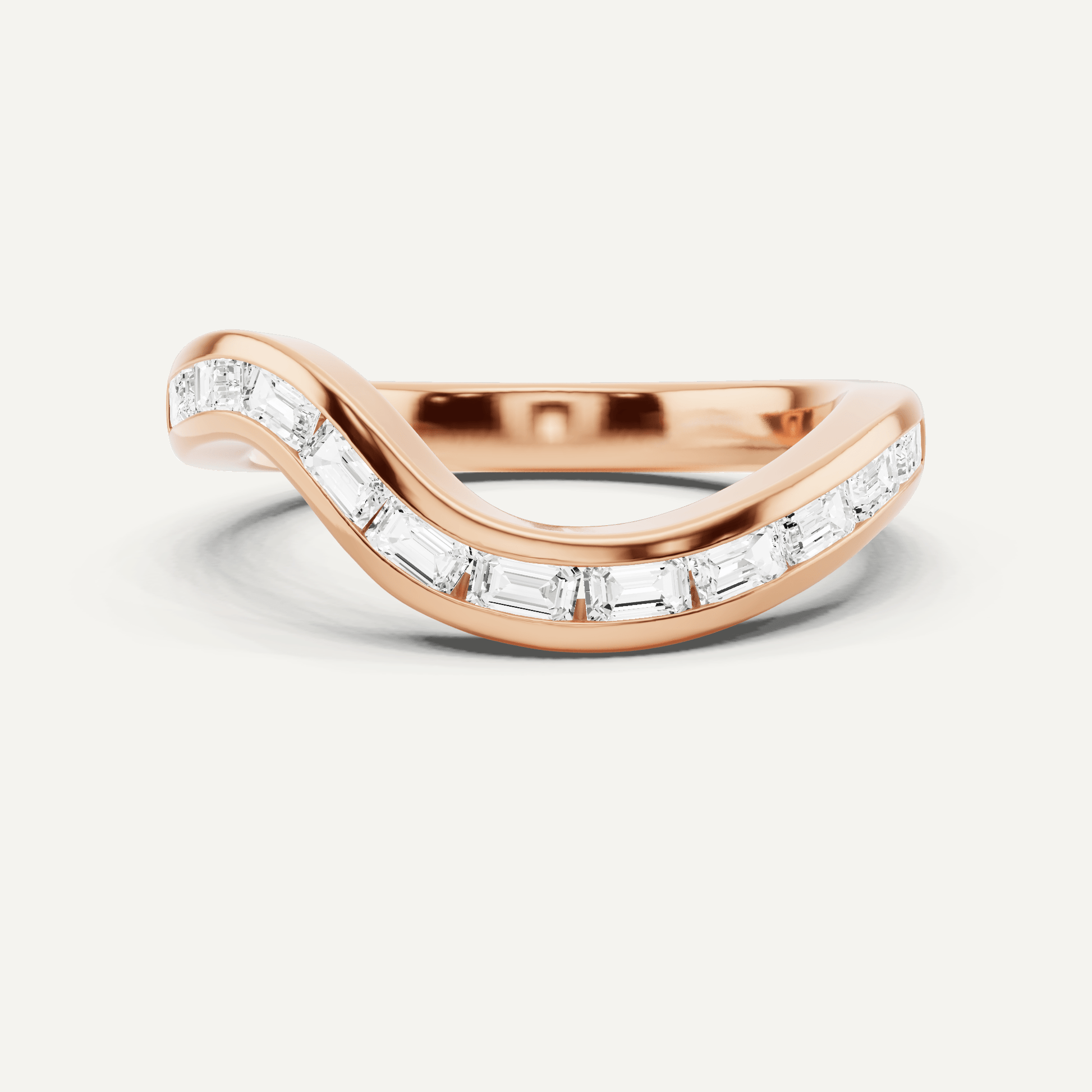 1/3 ctw Emerald Diamond Prong Set Wedding Band - Lotus Diamond