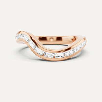 1/3 ctw Emerald Diamond Prong Set Wedding Band - Lotus Diamond
