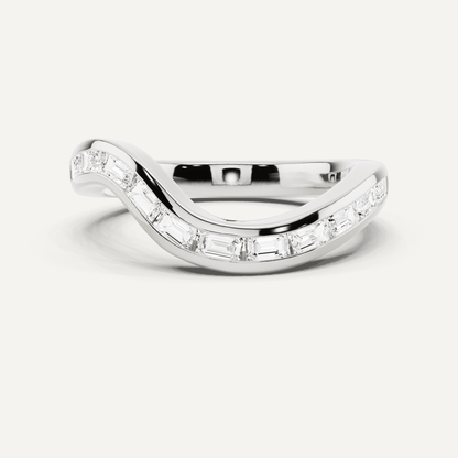 1/3 ctw Emerald Diamond Prong Set Wedding Band - Lotus Diamond
