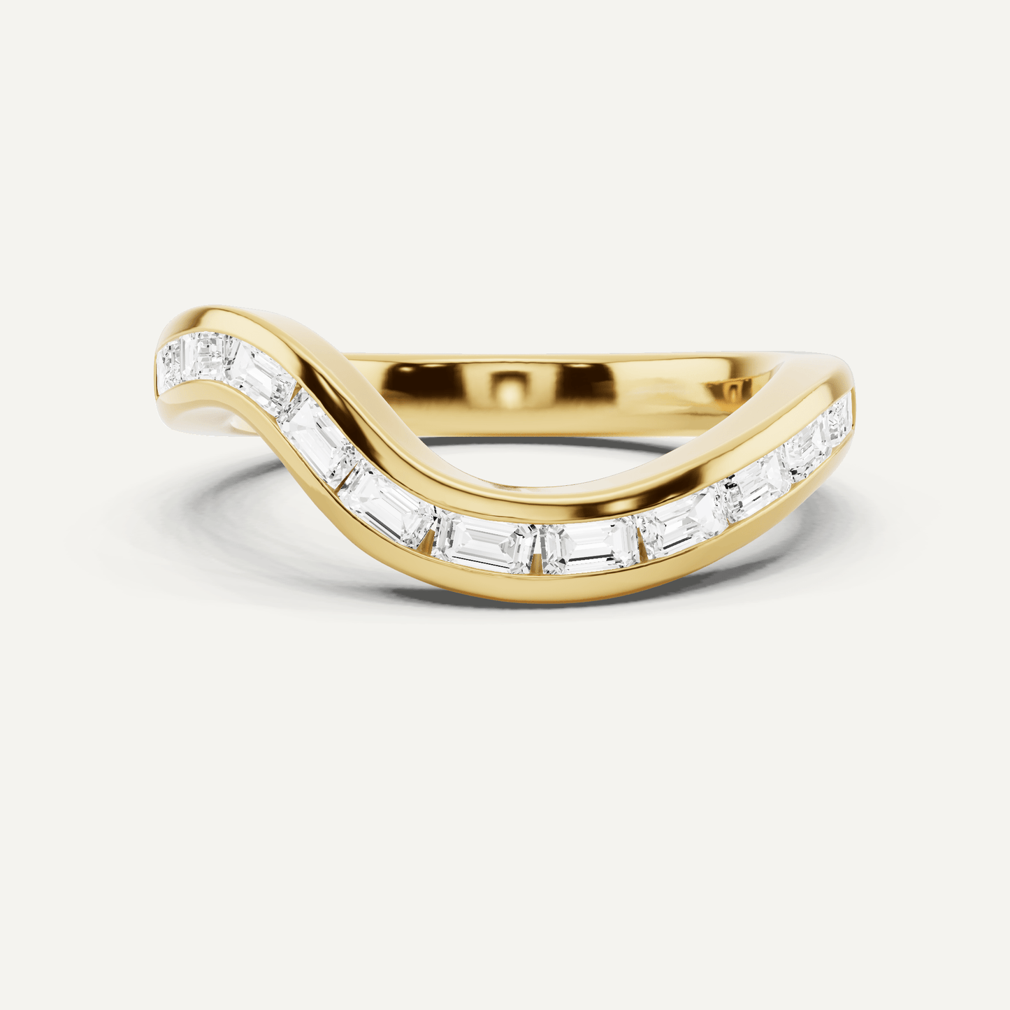 1/3 ctw Emerald Diamond Prong Set Wedding Band - Lotus Diamond