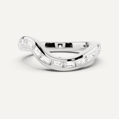 1/3 ctw Emerald Diamond Prong Set Wedding Band - Lotus Diamond