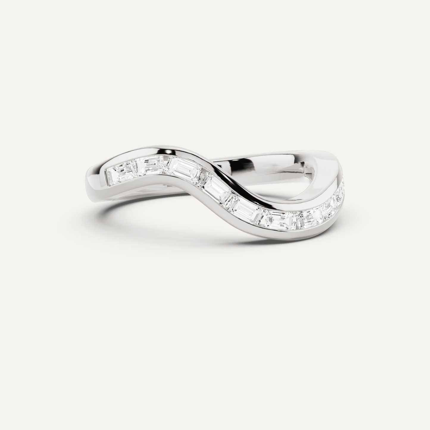 1/3 ctw Emerald Diamond Prong Set Wedding Band - Lotus Diamond