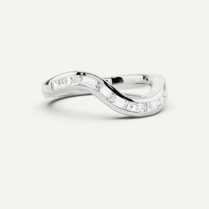 1/3 ctw Emerald Diamond Prong Set Wedding Band - Lotus Diamond