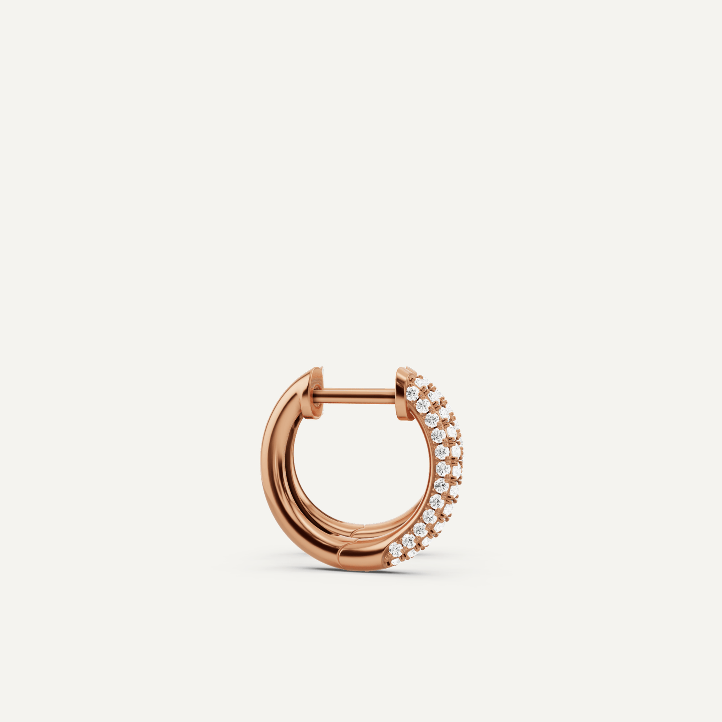 1/3 ctw Round Diamond Dome Huggie Hoop Earrings - Lotus Diamond