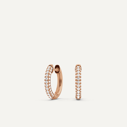 1/3 ctw Round Diamond Dome Huggie Hoop Earrings - Lotus Diamond