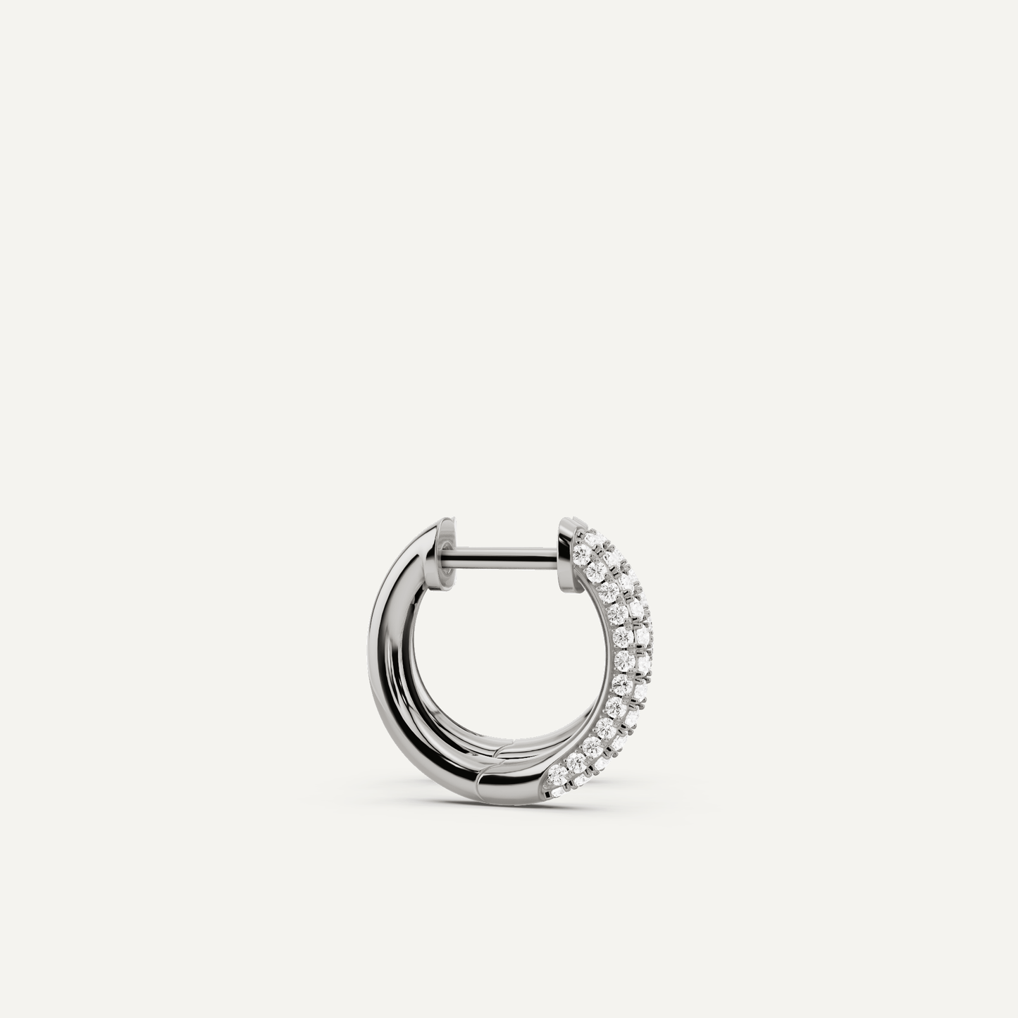 1/3 ctw Round Diamond Dome Huggie Hoop Earrings - Lotus Diamond