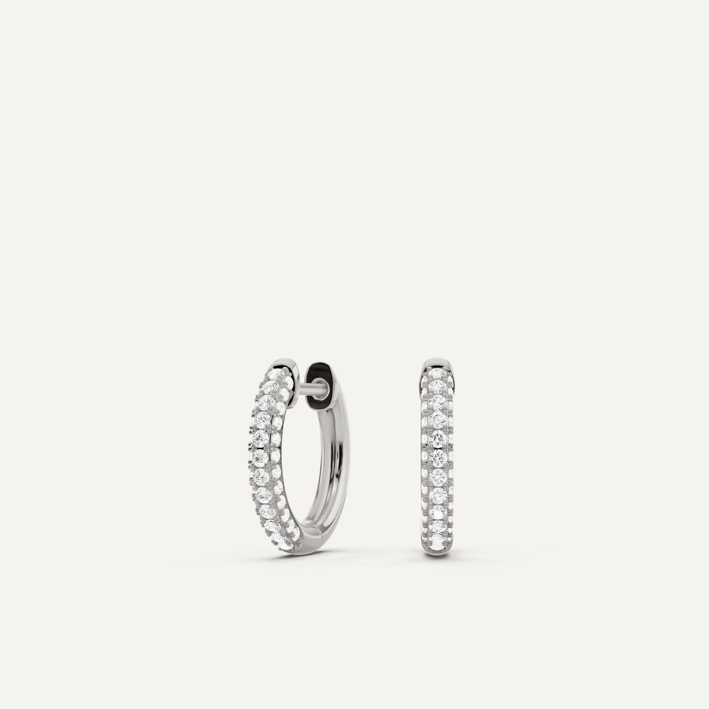 1/3 ctw Round Diamond Dome Huggie Hoop Earrings - Lotus Diamond