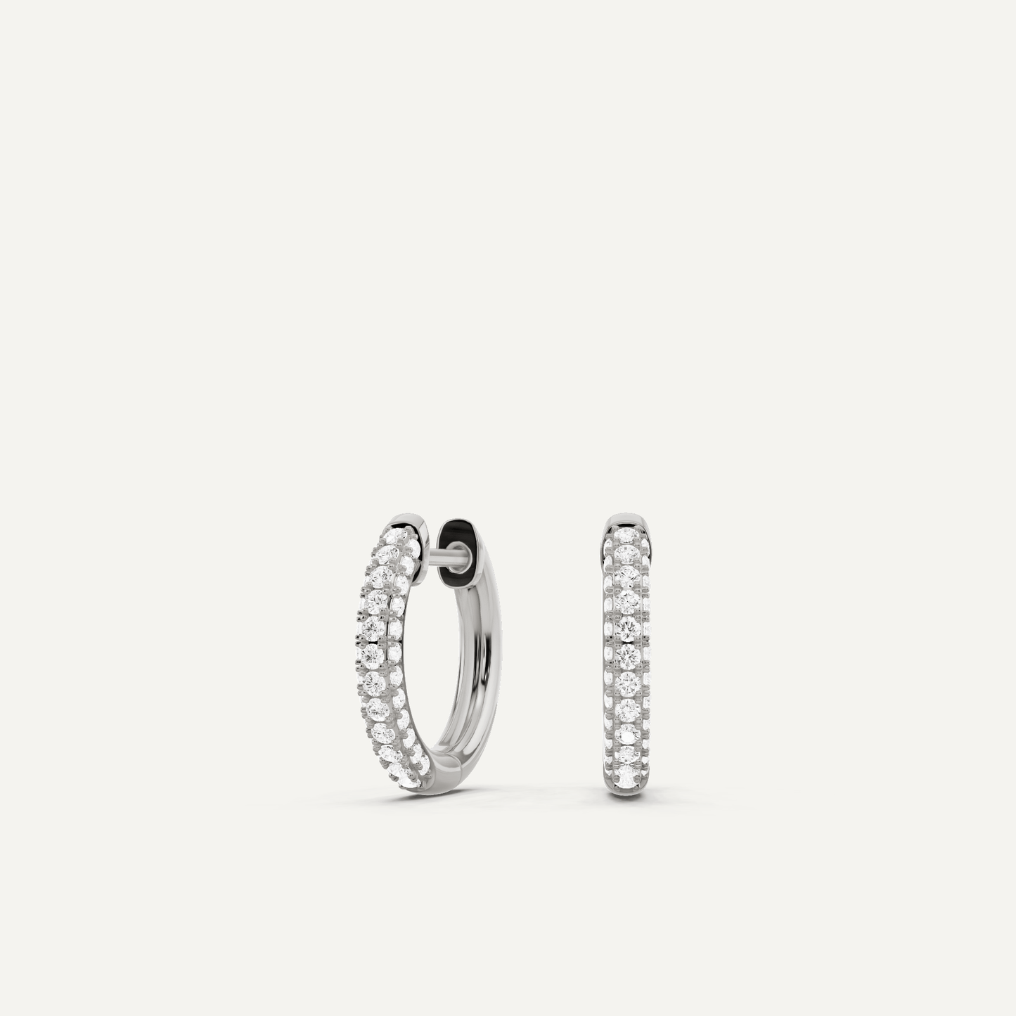 1/3 ctw Round Diamond Dome Huggie Hoop Earrings - Lotus Diamond