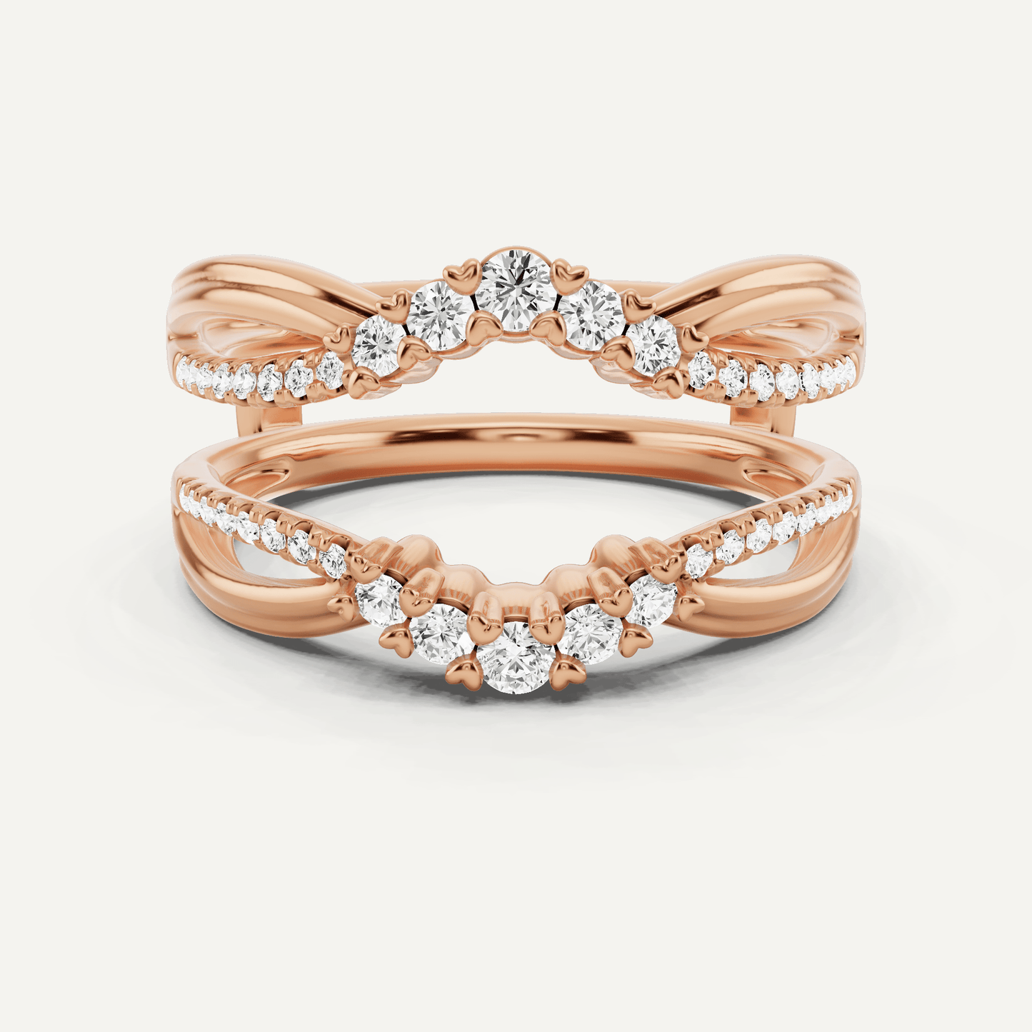 1/3 ctw Round Diamond Graduated Ring Enhancer - Lotus Diamond