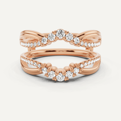 1/3 ctw Round Diamond Graduated Ring Enhancer - Lotus Diamond