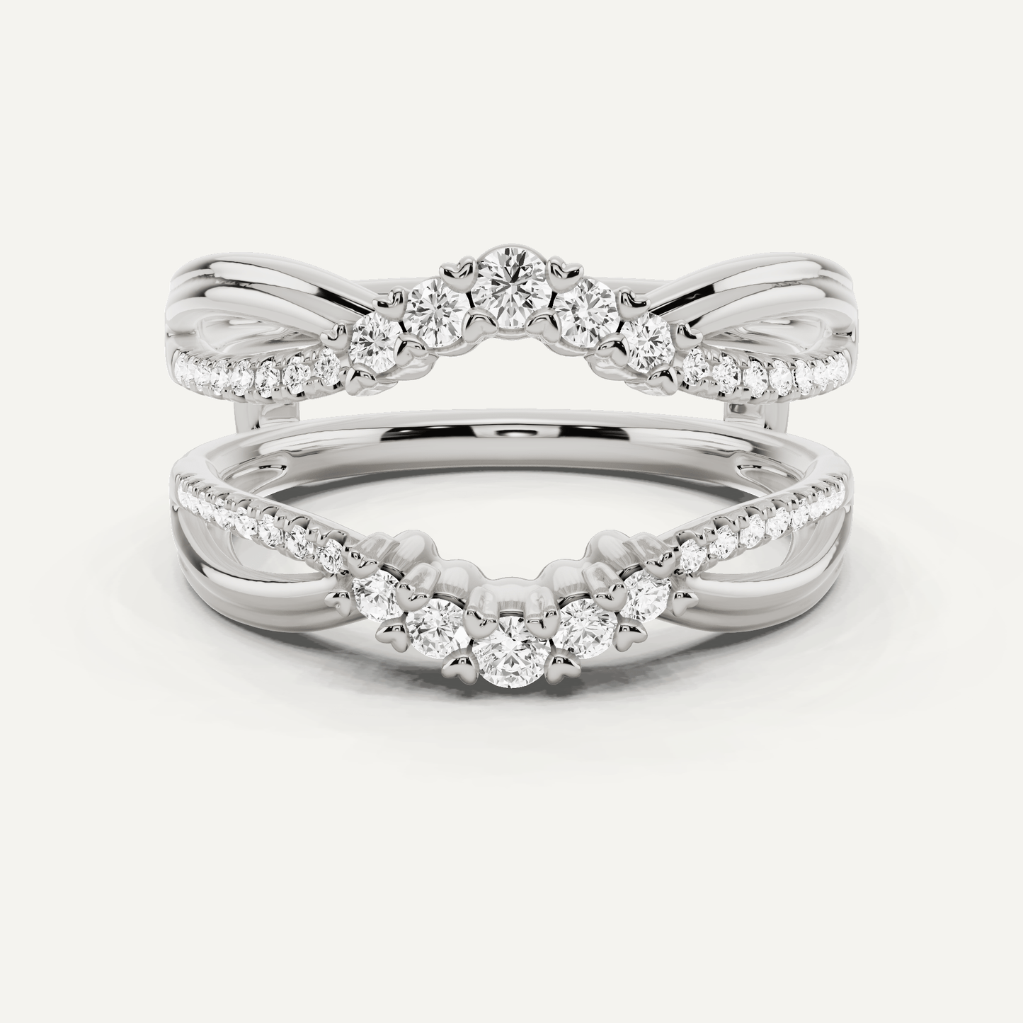 1/3 ctw Round Diamond Graduated Ring Enhancer - Lotus Diamond