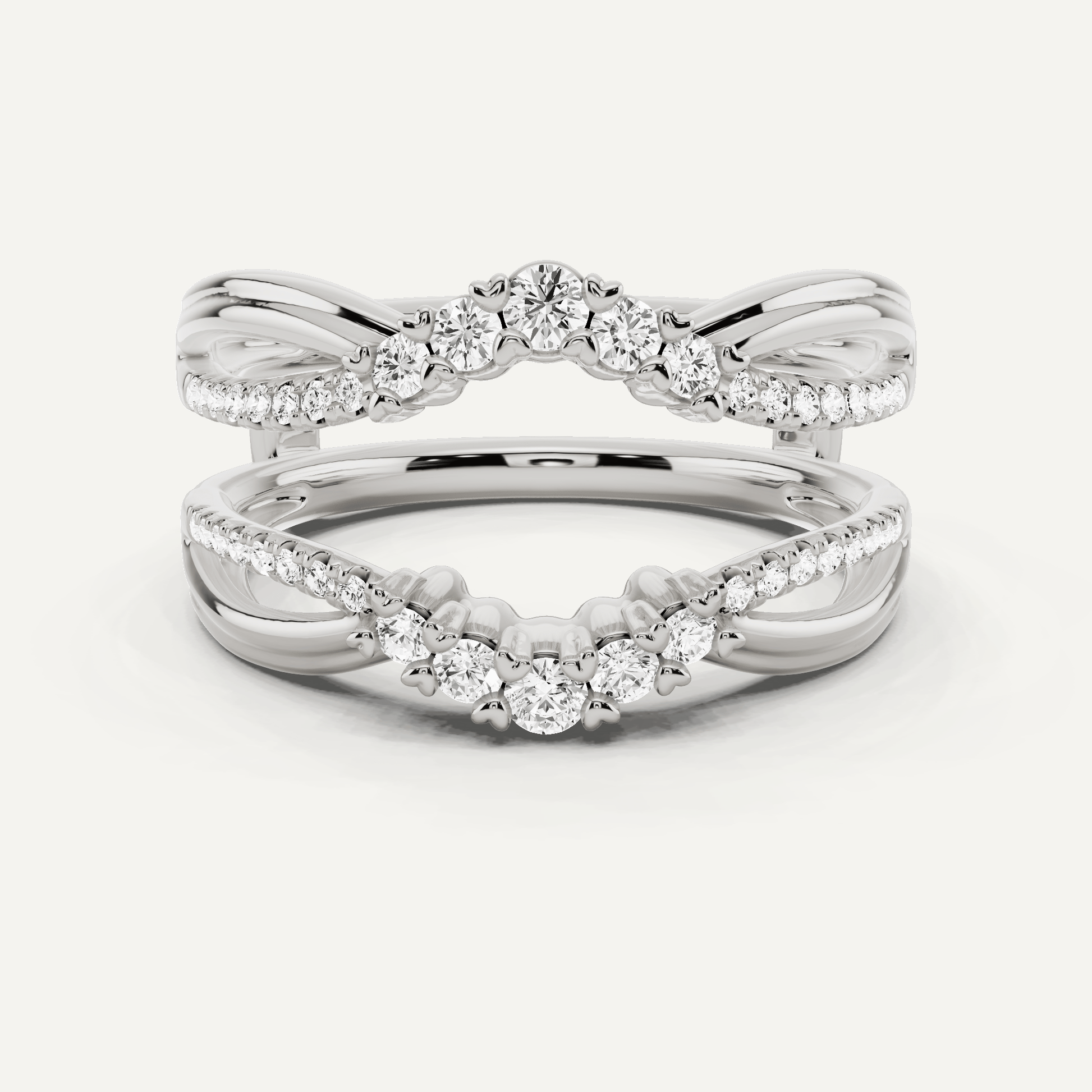 1/3 ctw Round Diamond Graduated Ring Enhancer - Lotus Diamond