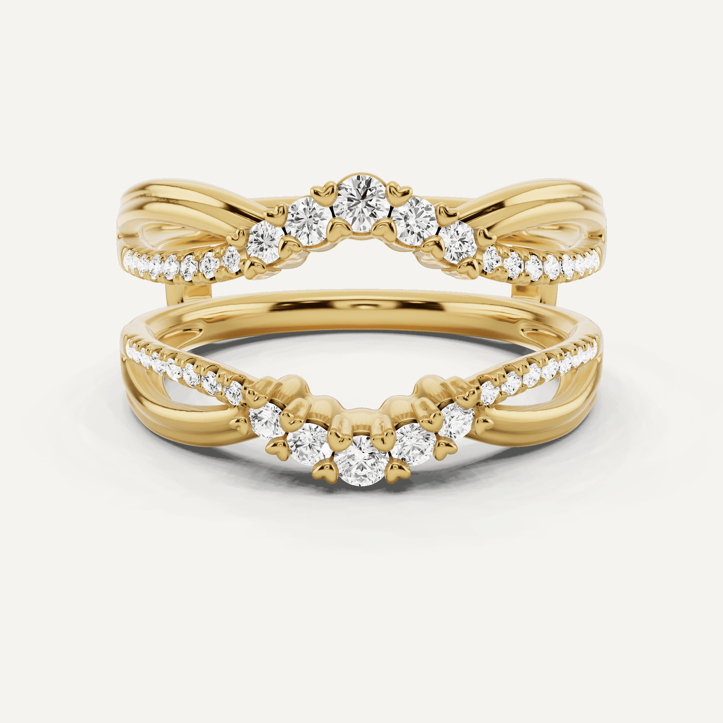 1/3 ctw Round Diamond Graduated Ring Enhancer - Lotus Diamond
