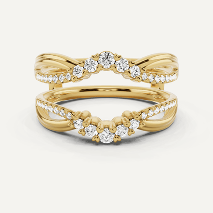 1/3 ctw Round Diamond Graduated Ring Enhancer - Lotus Diamond