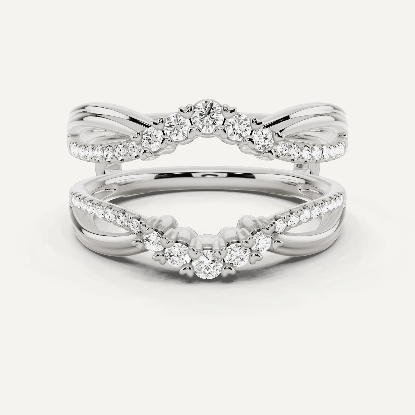 1/3 ctw Round Diamond Graduated Ring Enhancer - Lotus Diamond