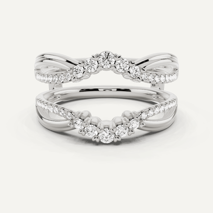 1/3 ctw Round Diamond Graduated Ring Enhancer - Lotus Diamond