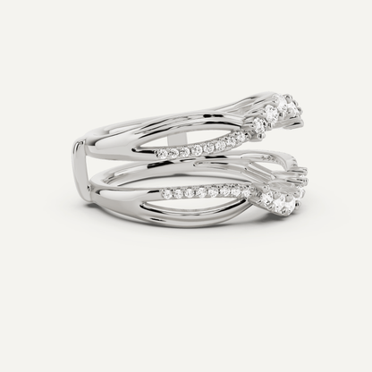 1/3 ctw Round Diamond Graduated Ring Enhancer - Lotus Diamond