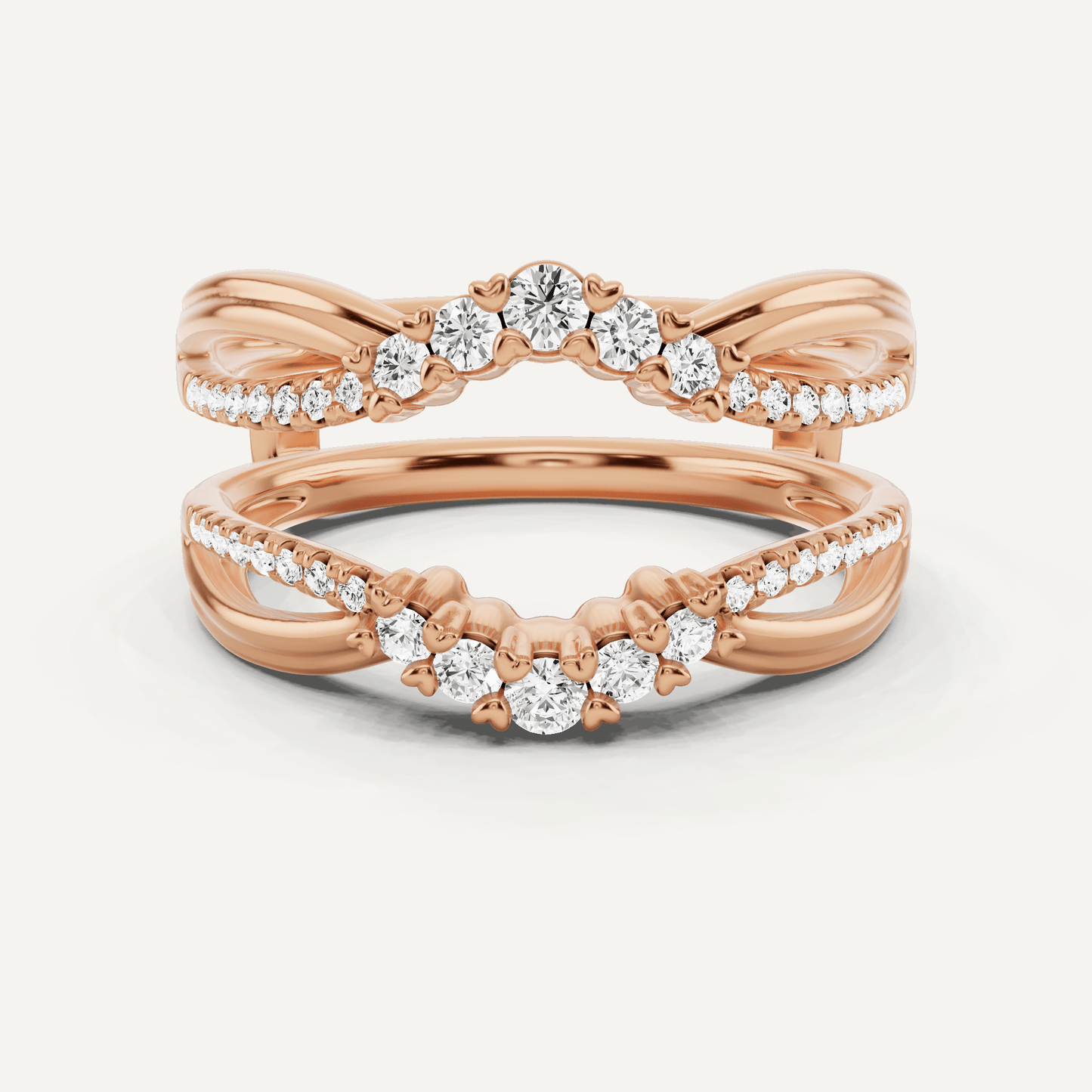 1/3 ctw Round Diamond Graduated Ring Enhancer - Lotus Diamond