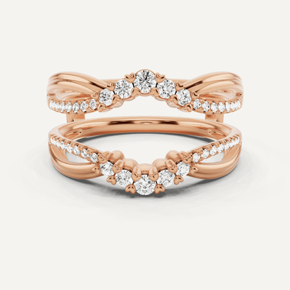 1/3 ctw Round Diamond Graduated Ring Enhancer - Lotus Diamond