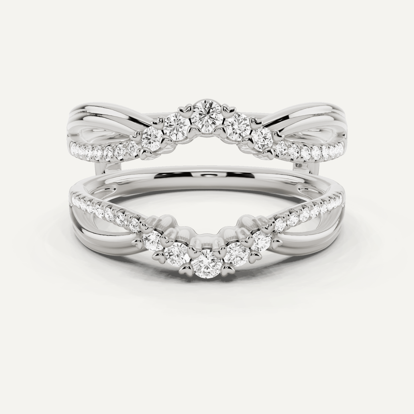 1/3 ctw Round Diamond Graduated Ring Enhancer - Lotus Diamond