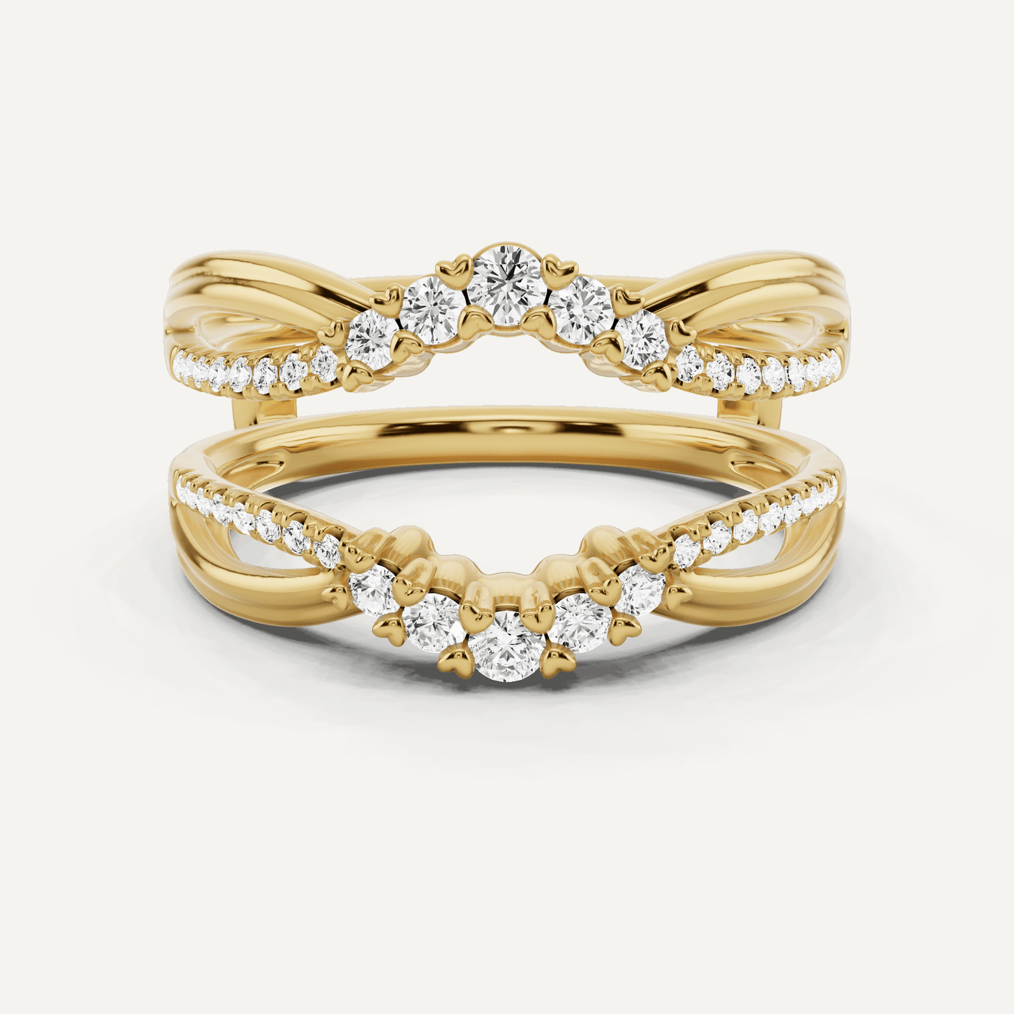 1/3 ctw Round Diamond Graduated Ring Enhancer - Lotus Diamond