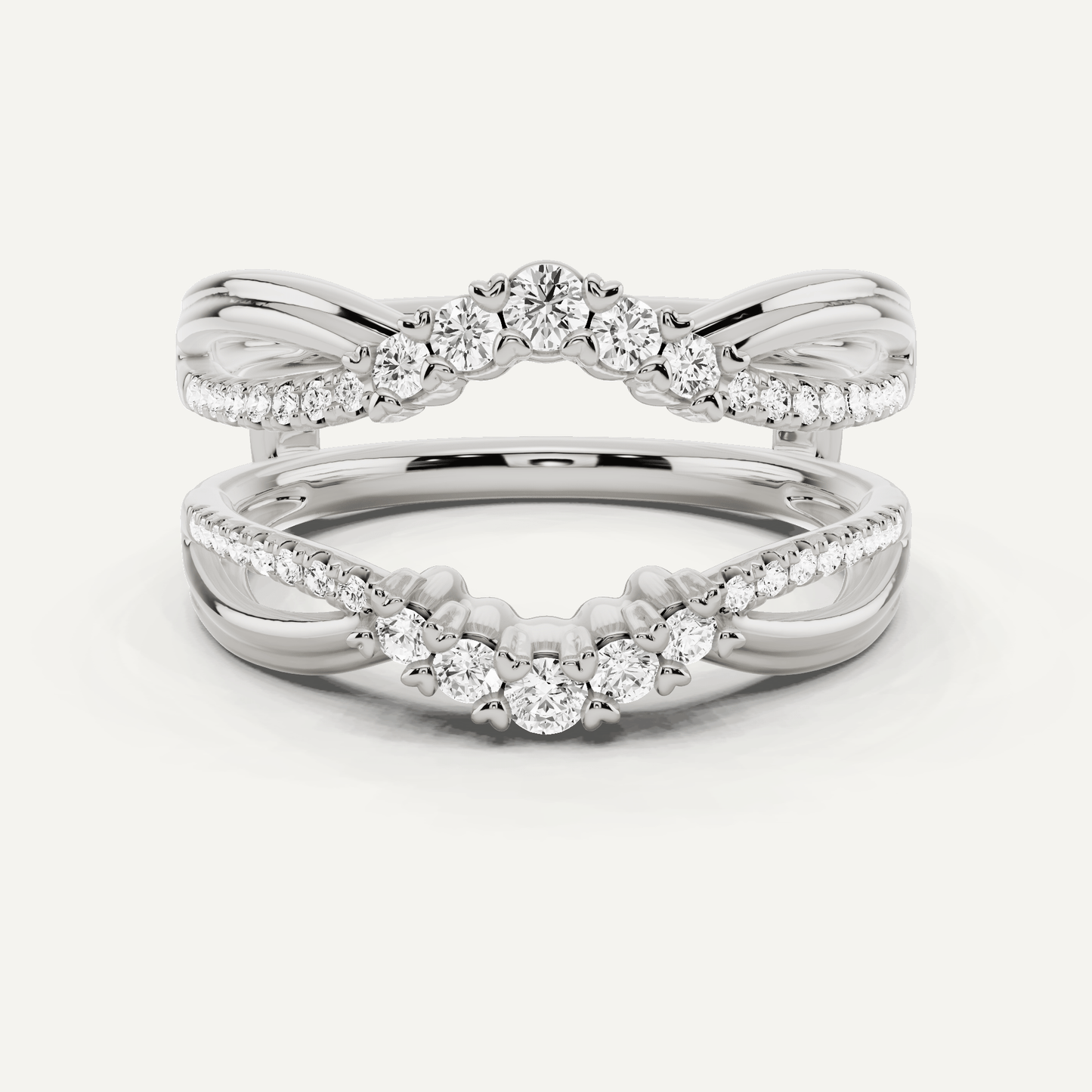 1/3 ctw Round Diamond Graduated Ring Enhancer - Lotus Diamond