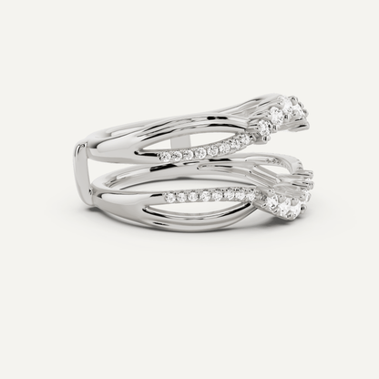 1/3 ctw Round Diamond Graduated Ring Enhancer - Lotus Diamond