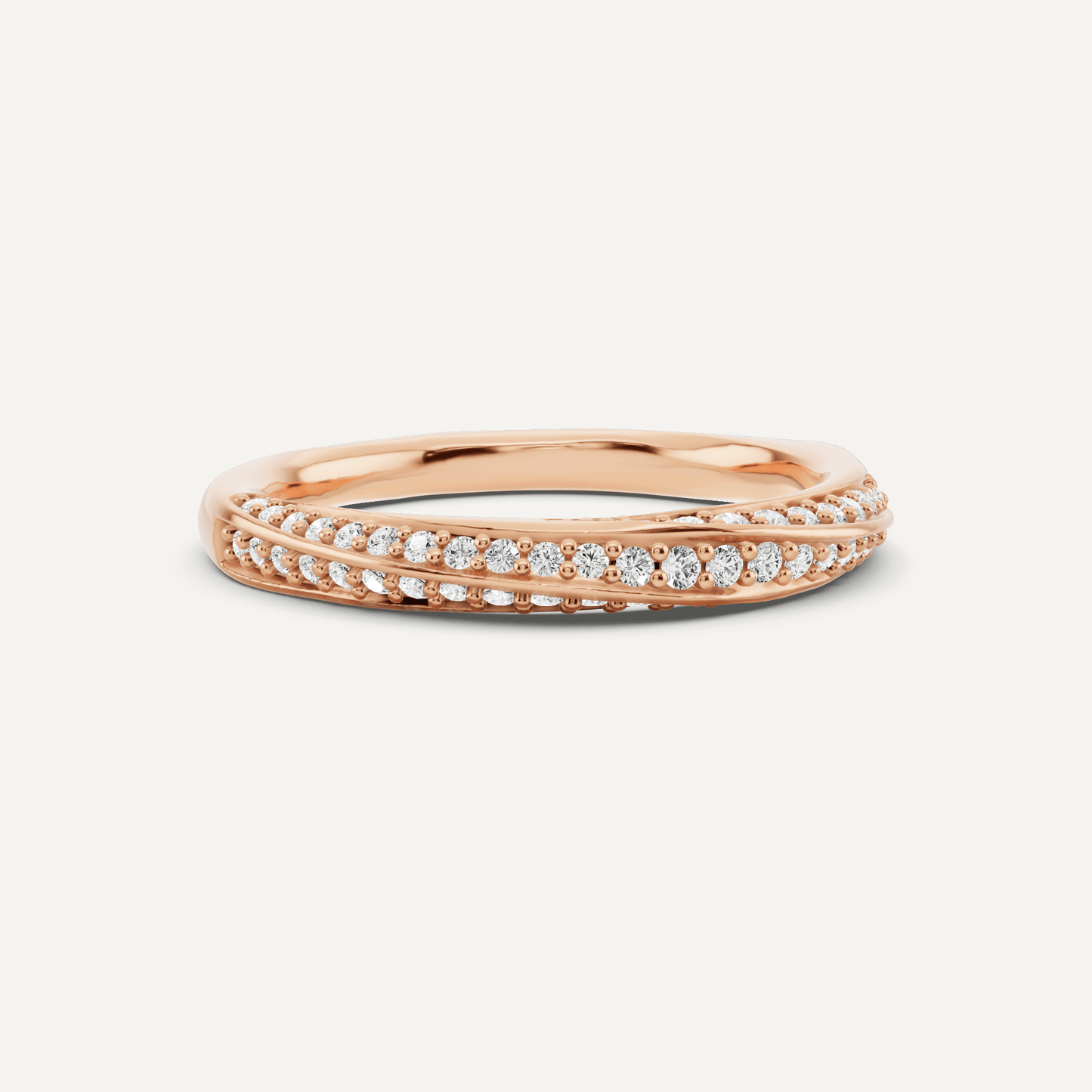 1/3 ctw Round Diamond Spiral Twist Wedding Band - Lotus Diamond