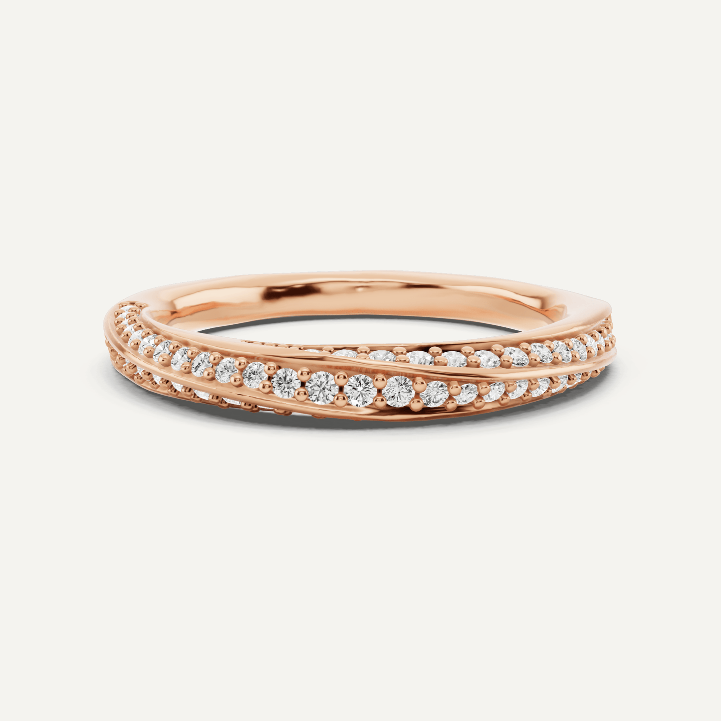 1/3 ctw Round Diamond Spiral Twist Wedding Band - Lotus Diamond