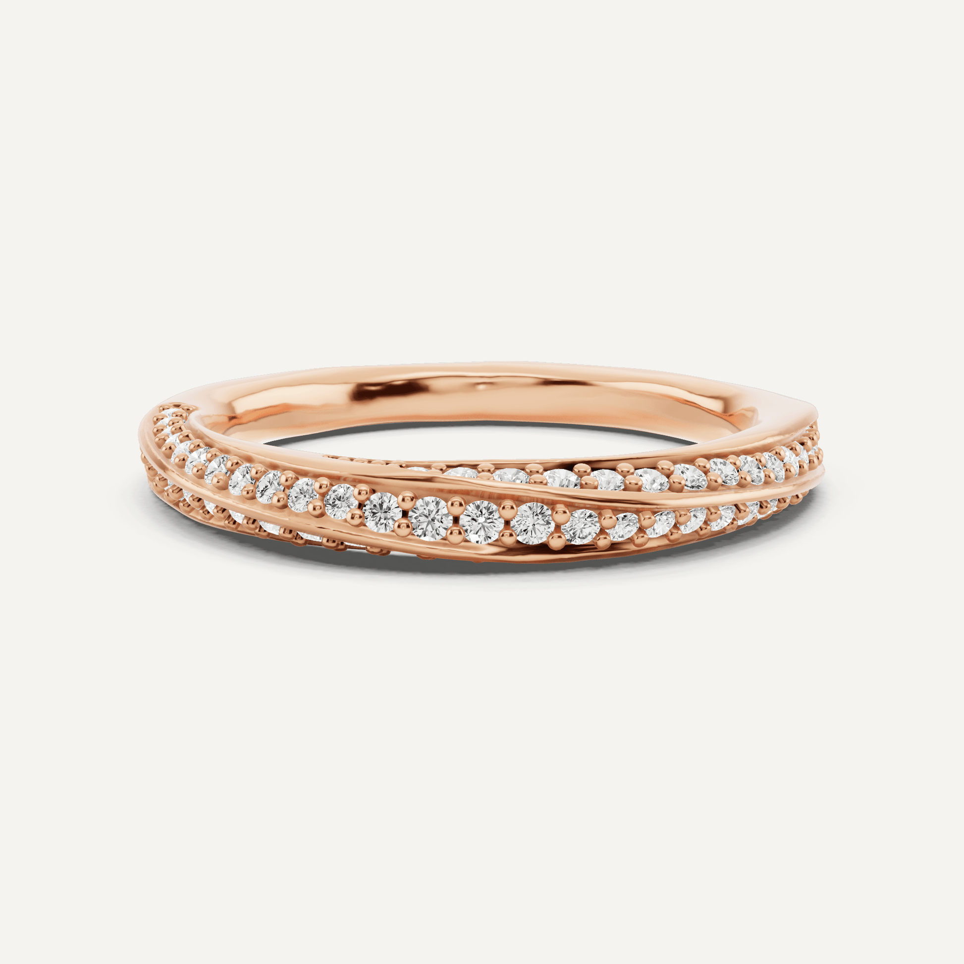 1/3 ctw Round Diamond Spiral Twist Wedding Band - Lotus Diamond
