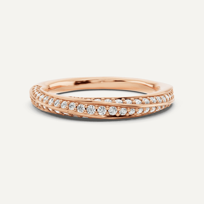 1/3 ctw Round Diamond Spiral Twist Wedding Band - Lotus Diamond
