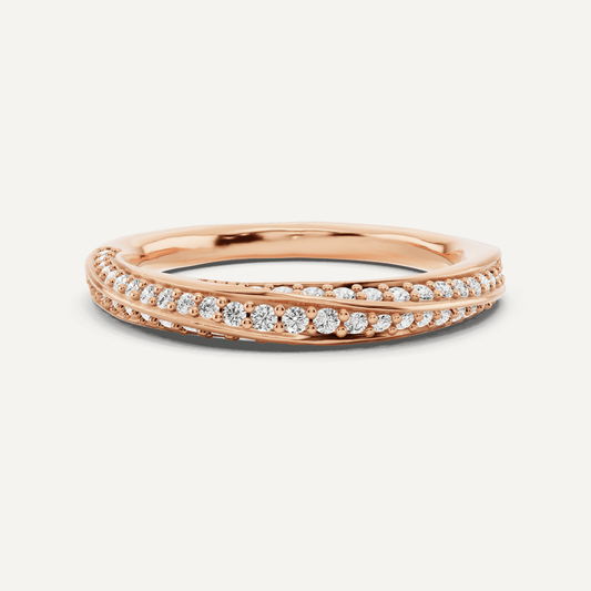 1/3 ctw Round Diamond Spiral Twist Wedding Band - Lotus Diamond