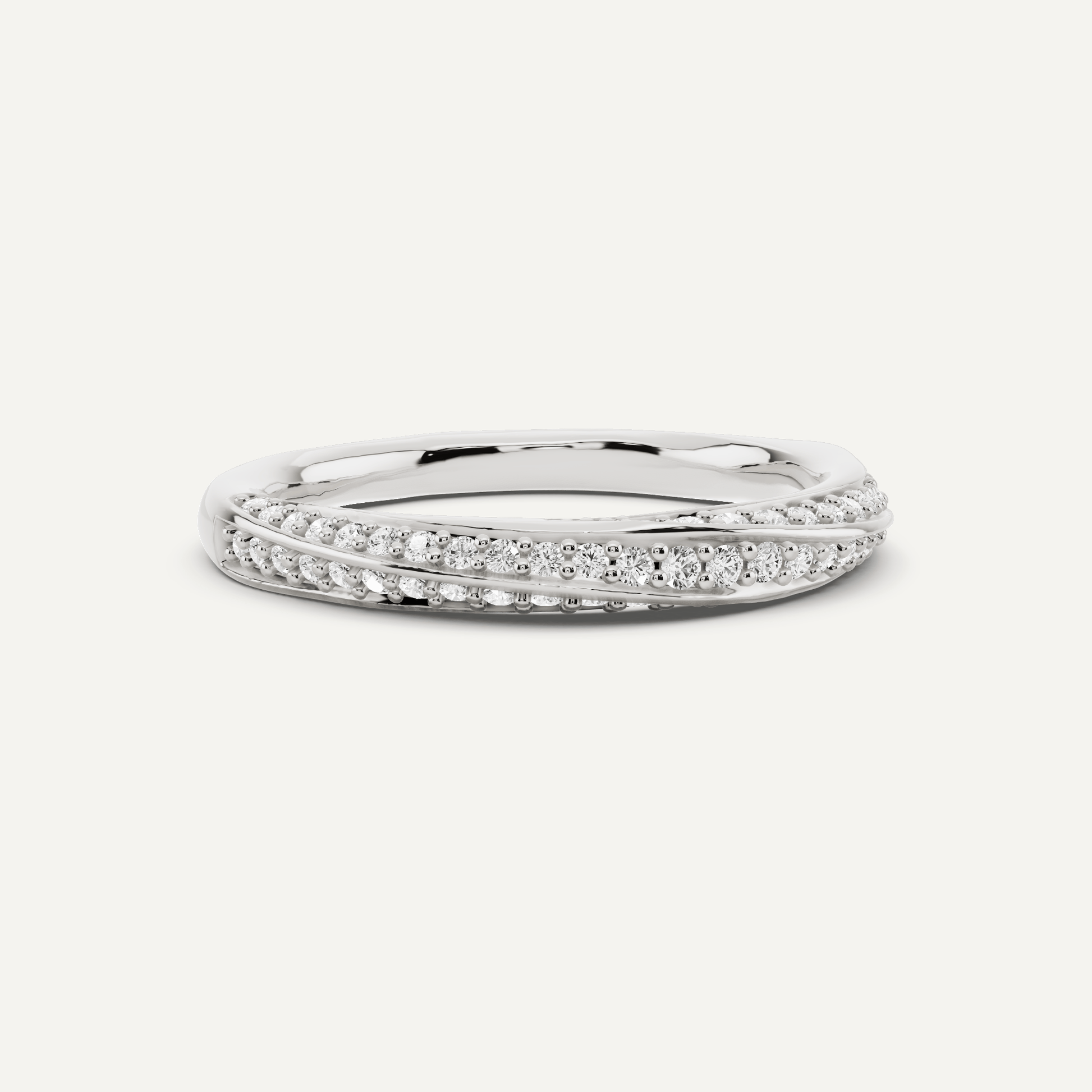 1/3 ctw Round Diamond Spiral Twist Wedding Band - Lotus Diamond