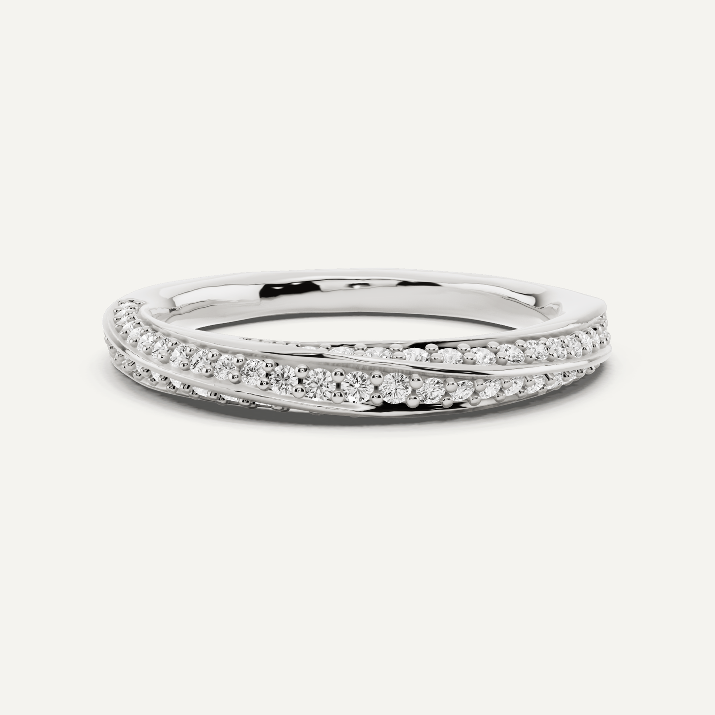 1/3 ctw Round Diamond Spiral Twist Wedding Band - Lotus Diamond