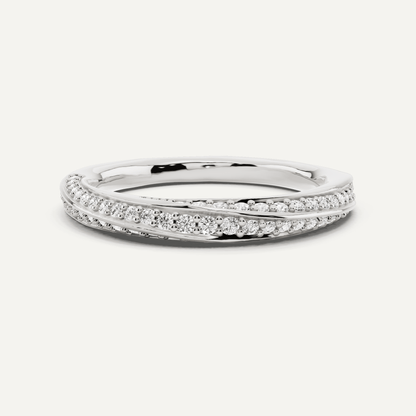 1/3 ctw Round Diamond Spiral Twist Wedding Band - Lotus Diamond